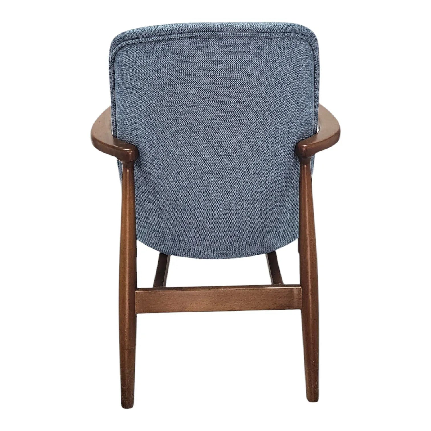HASAGAÇ Luna Armchair - Modern Blue Fabric Single Sofa - Stylish Wooden Legs