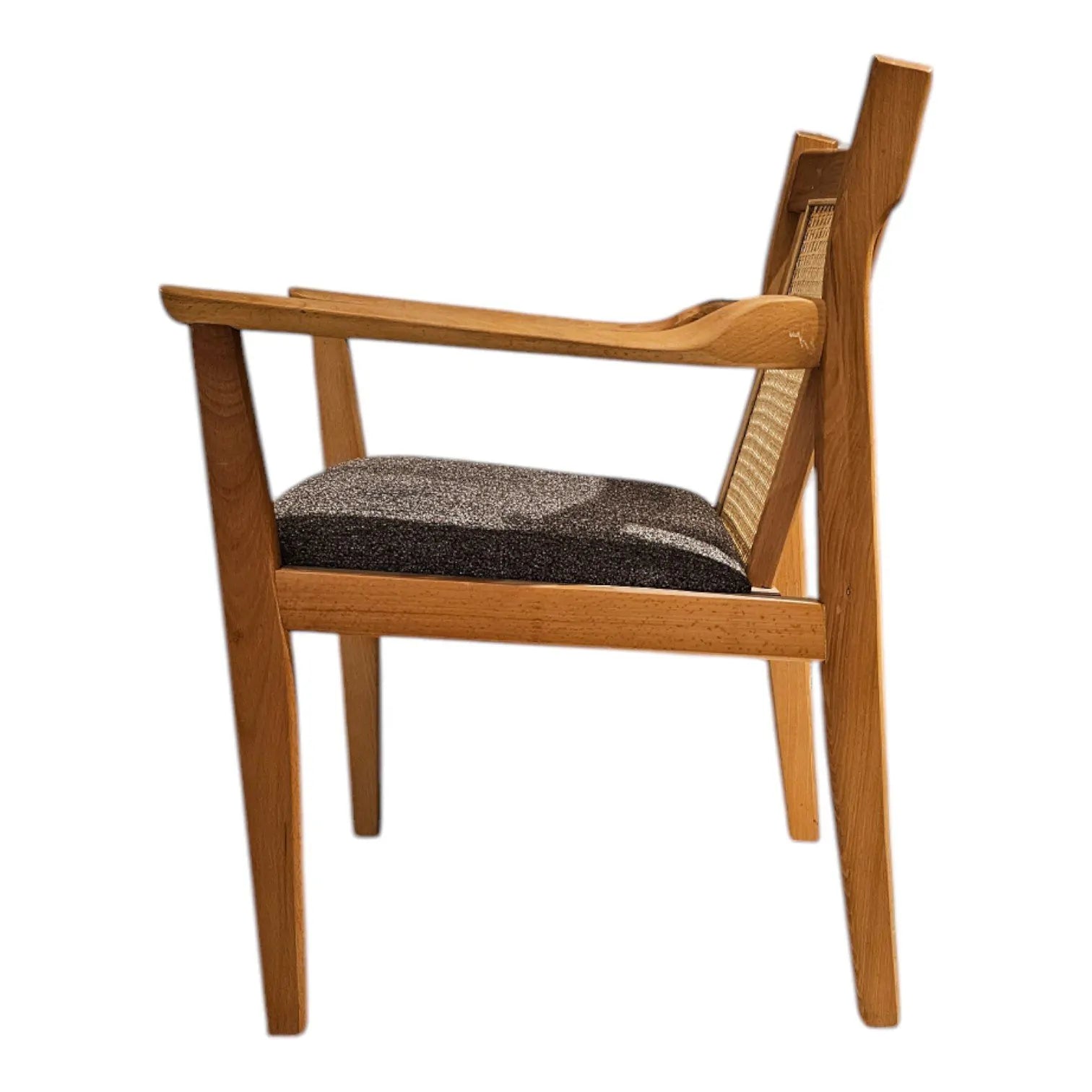 HASAGAÇ Soli Modern Ahşap Rattan Kolçaklı Sandalye - Yemek & Çalışma Odası