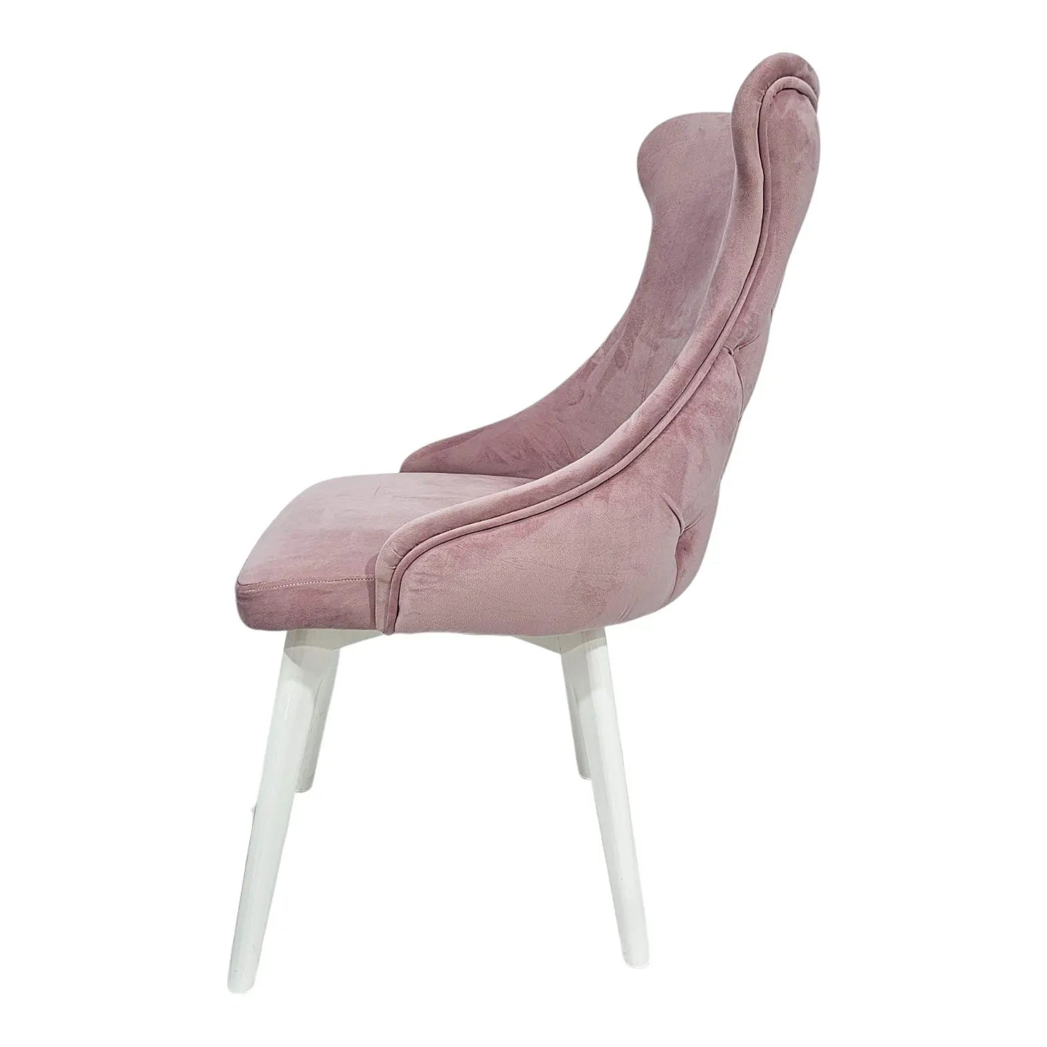 HASAGAÇ Gio Modern Stylish Pink Velvet Chair - For Dining & Dressing Table