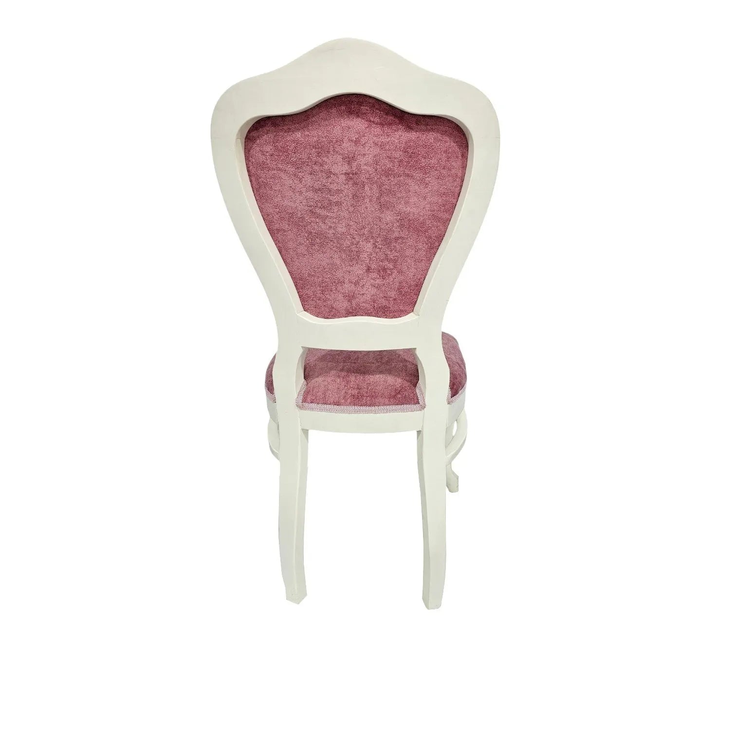 HASAGAÇ Fal Classic Chair | Vintage Wooden Dining Chair with Pink Velvet Detail