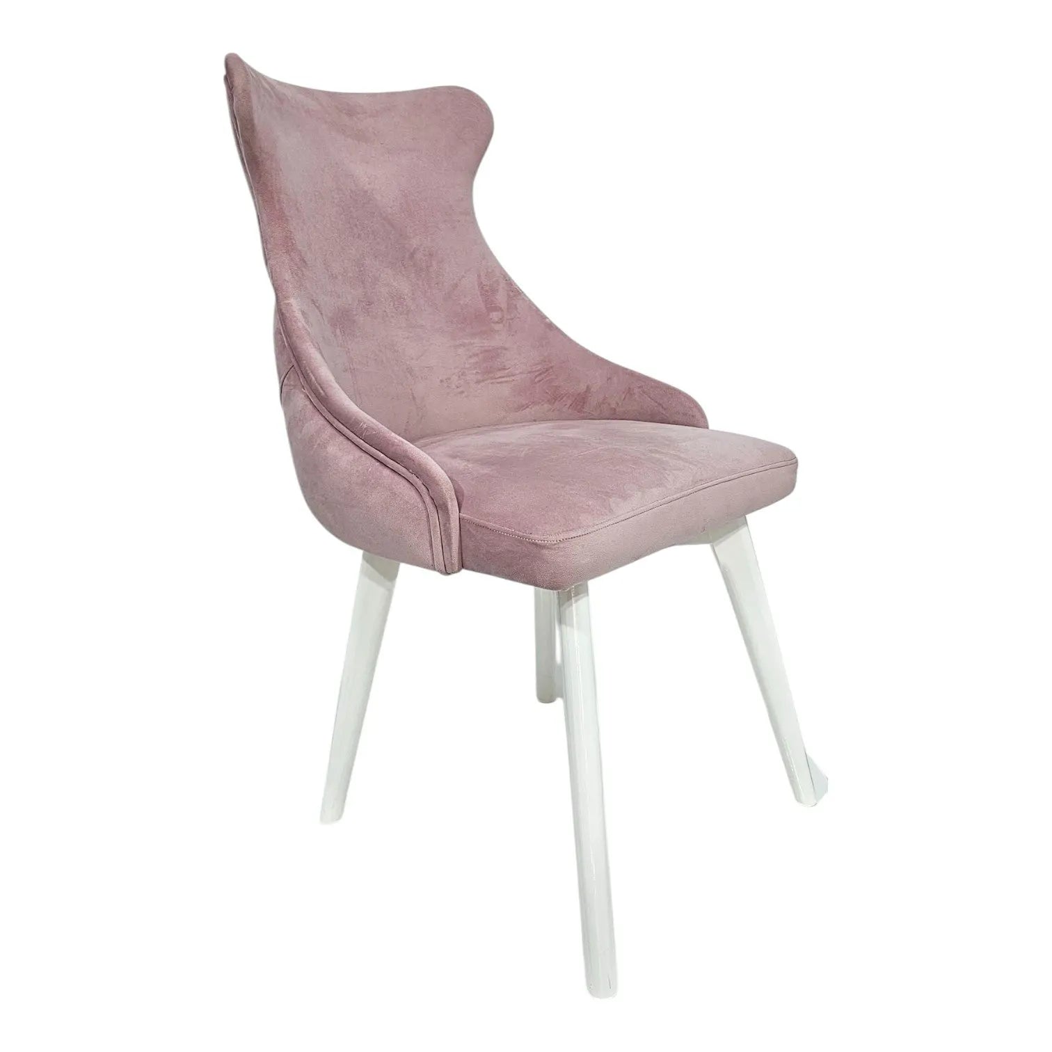 HASAGAÇ Gio Modern Stylish Pink Velvet Chair - For Dining & Dressing Table