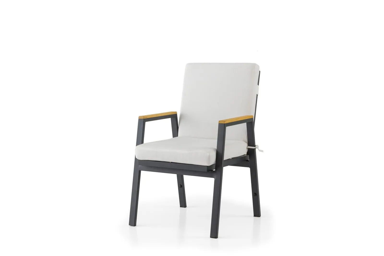 HASAGAÇ Dici Modern Balkon Bahçe Teras Yemek Takımı - Metal Ahşap Masa 6 Sandalye Seti