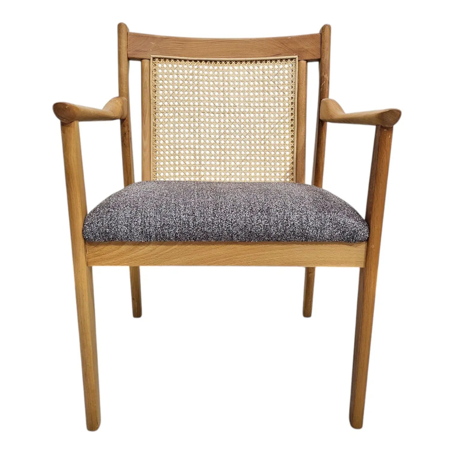 HASAGAÇ Soli Modern Ahşap Rattan Kolçaklı Sandalye - Yemek & Çalışma Odası